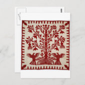 Präsentation quilt aus Oahu, c. 1855-1887 Postkarte (Vorne/Hinten)