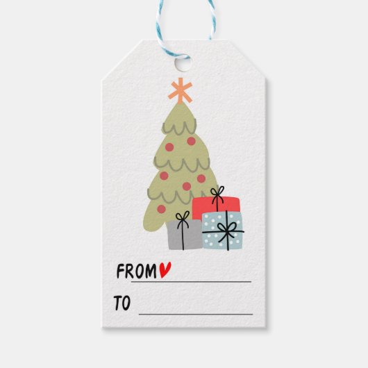 Präsentationen unter dem Baum Geschenkanhänger (Vorderseite)