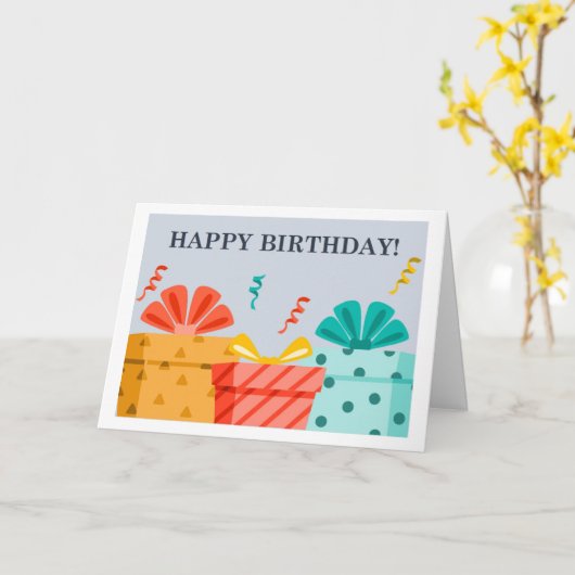 PRÄSENTE UND FEIERN GERADE FÜR SIE! KARTE (Gelbe Blume)