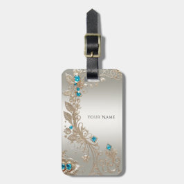 Präsentieren des Gold Blue Stones Gepäckmarke Gepäckanhänger