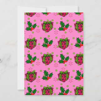 Präsentiert und Holly_pink Feiertagskarte