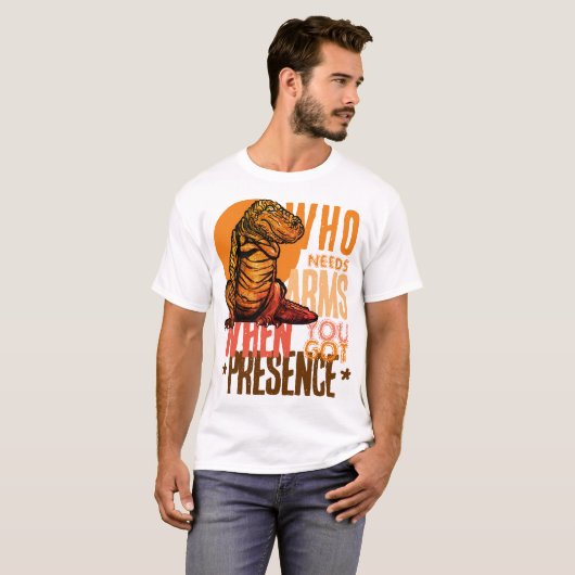 Präsenz über Bizeps: T-Rex-Vertrauen T-Shirt (Vorne ganz)