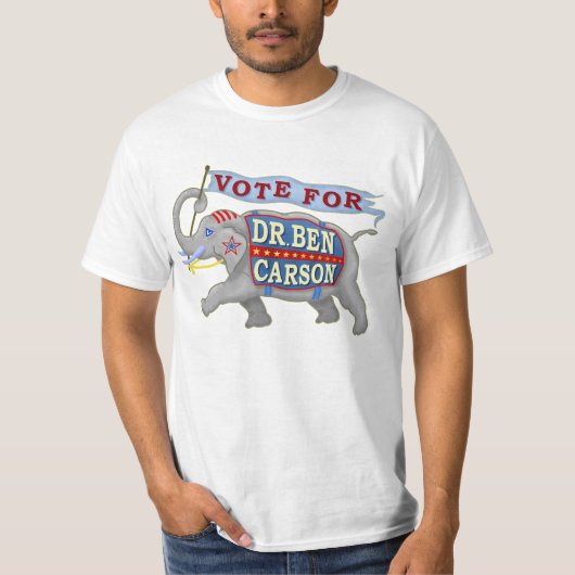 Präsident 2016 Dr.-Ben Carson Republican Elephant T-Shirt (Vorderseite)