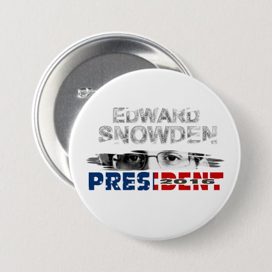 Präsident 2016 Edward-Snowden Button (Vorne & Hinten)