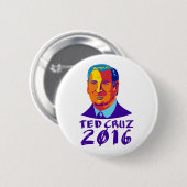 Präsident 2016 Ted-Cruz Retro Button (Vorne & Hinten)