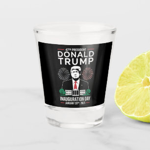Präsident 47 D J Trump Amtseinführungstag Jan 2025 Schnapsglas