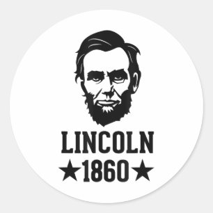 Präsident Abraham Lincoln 1860 - Abe - America Sil Runder Aufkleber