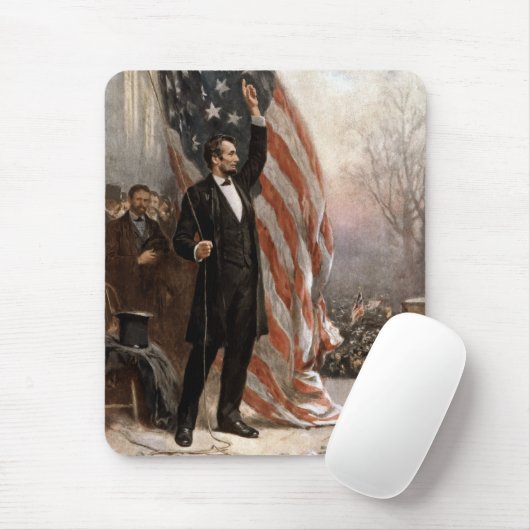 Präsident Abraham Lincoln, der eine Rede gibt Mousepad (Mit Mouse)