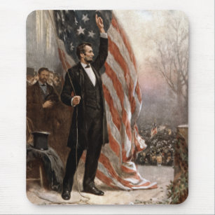 Präsident Abraham Lincoln, der eine Rede gibt Mousepad