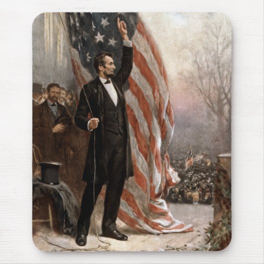 Präsident Abraham Lincoln, der eine Rede gibt Mousepad (Vorne)