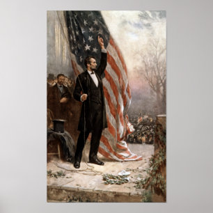 Präsident Abraham Lincoln hält eine Rede Poster