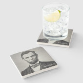 Präsident Abraham Lincoln Marble Coaster Steinuntersetzer (Seitenansicht)