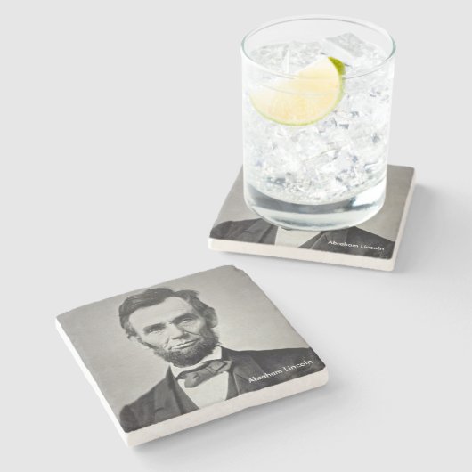 Präsident Abraham Lincoln Marble Coaster Steinuntersetzer (Seitenansicht)