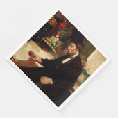 Präsident Abraham Lincoln mit Rose und Hut Serviette (Ecke)