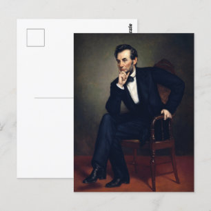 Präsident Abraham Lincoln Portrait von Healy Postkarte