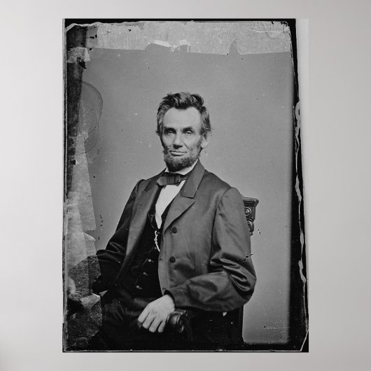 Präsident Abraham Lincoln Portrait von Mathew Brad Poster (Vorne)