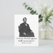 Präsident Abraham Lincoln Postkarte (Stehend Vorderseite)
