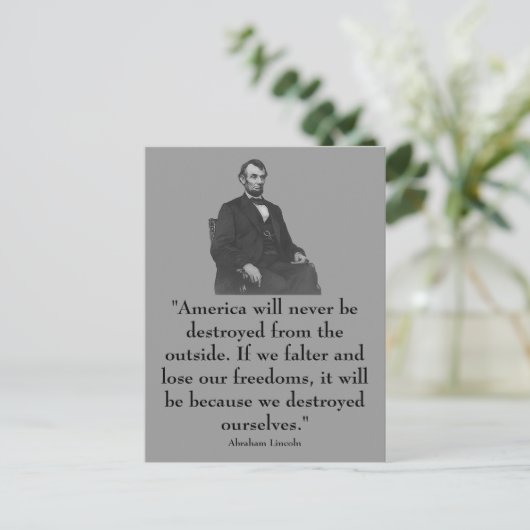 Präsident Abraham Lincoln Postkarte (Stehend Vorderseite)