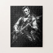 Präsident Abraham Lincoln spielt Gitarre Puzzle (Vertikal)
