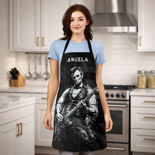 Präsident Abraham Lincoln spielt Gitarre Schürze