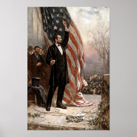 Präsident Abraham Lincoln spricht Poster (Vorne)