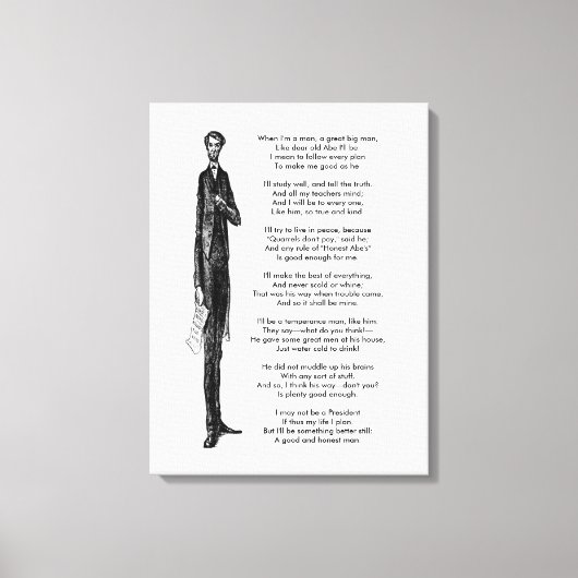 Präsident Abraham Lincoln Tribute Vintag Gedicht Leinwanddruck (Vorderseite)