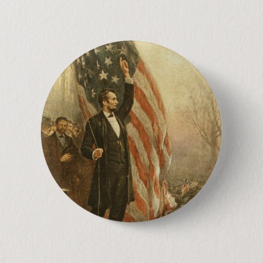 Präsident Abraham Lincoln unter der amerikanischen Button (Vorderseite)