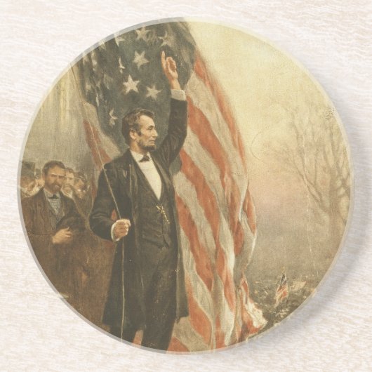 Präsident Abraham Lincoln unter der amerikanischen Sandstein Untersetzer (Vorne)