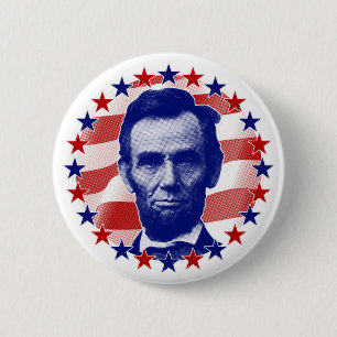 Präsident Abraham Lincoln US Flagge Button