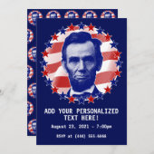 Präsident Abraham Lincoln US Flagge Invita Einladung (Vorne/Hinten)