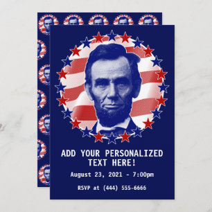 Präsident Abraham Lincoln US Flagge Invita Einladung