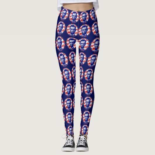Präsident Abraham Lincoln US Flagge Leggings (Vorderseite)
