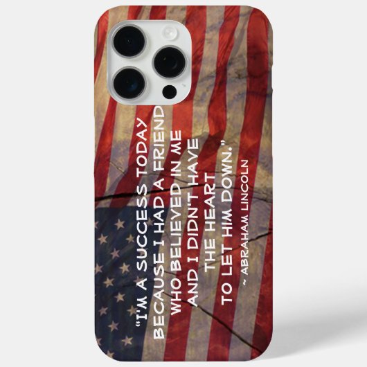 Präsident Abraham Lincoln zitiert US-Flagge Case-Mate iPhone Hülle (Rückseite)