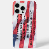 Präsident Abraham Lincoln zitiert US-Flagge Case-Mate iPhone Hülle (Rückseite)