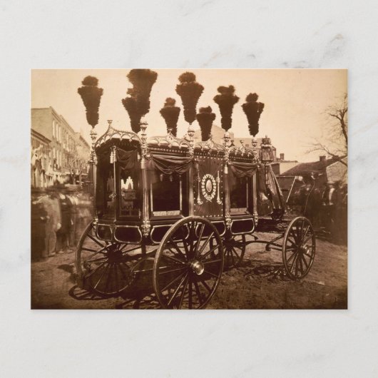 Präsident Abraham Lincolns Hearse von S.M. Fassett Postkarte (Vorderseite)