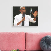 Präsident Barack beantwortet Fragen zu Leinwanddruck (Insitu (Wohnzimmer))