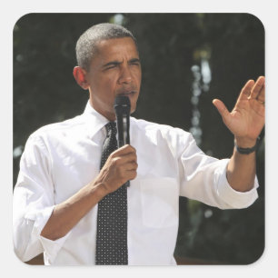 Präsident Barack beantwortet Fragen zu Quadratischer Aufkleber