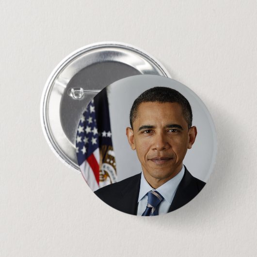 Präsident Barack Obama 1. Term Offiziell Portrait Button (Vorne & Hinten)