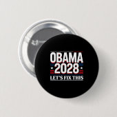 Präsident Barack Obama 2028 Rtrait Patriotischer D Button (Vorne & Hinten)