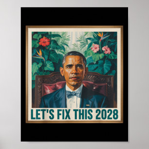 Präsident Barack Obama 2028 Rtrait Patriotischer D Poster
