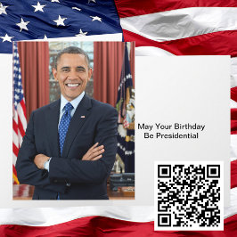 Präsident Barack Obama 2. Term Portrait Geburtstag Karte