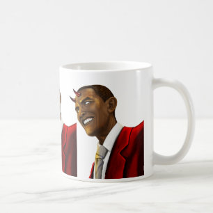 Präsident Barack Obama als der Teufel Halloween Kaffeetasse