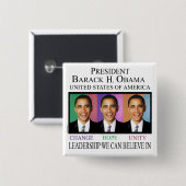 PRÄSIDENT BARACK OBAMA BUTTON (Vorne & Hinten)