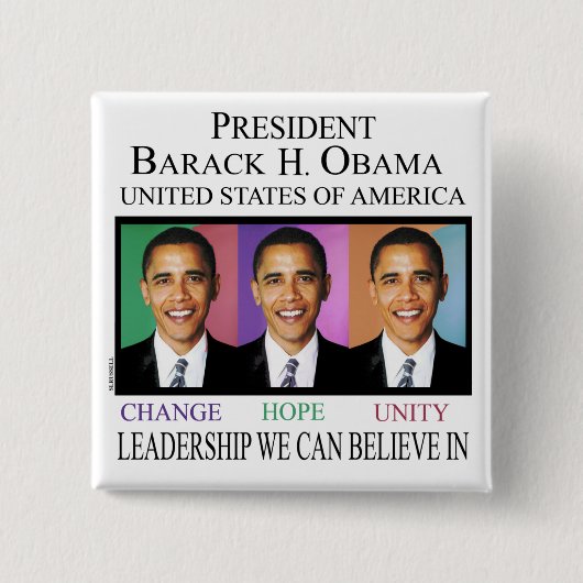 PRÄSIDENT BARACK OBAMA BUTTON (Vorderseite)