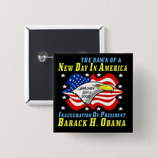 PRÄSIDENT BARACK OBAMA BUTTON (Vorne & Hinten)