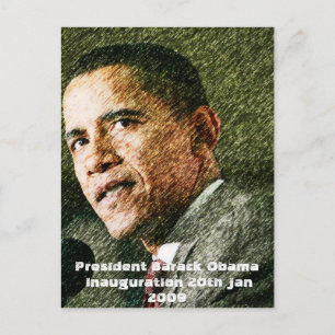 Präsident Barack Obama Eröffnung 20. Januar 2009 Postkarte