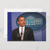 Präsident Barack Obama macht eine Mitteilung Ankündigungspostkarte (Vorne/Hinten)