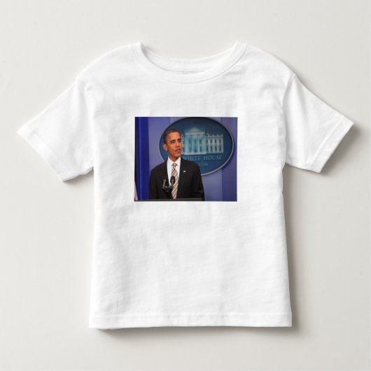 Präsident Barack Obama macht eine Mitteilung Kleinkind T-shirt (Vorderseite)