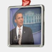 Präsident Barack Obama macht eine Mitteilung Ornament Aus Metall (Links)