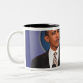 Präsident Barack Obama macht eine Mitteilung Zweifarbige Tasse (Links)